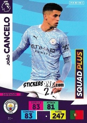 Sticker Joâo Cancelo - English Premier League 2020-2021. Adrenalyn XL n. PL-31 - Panini