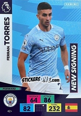 Sticker Ferran Torres - English Premier League 2020-2021. Adrenalyn XL n. PL-42 - Panini