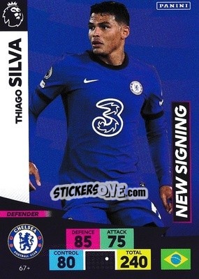Sticker Thiago Silva - English Premier League 2020-2021. Adrenalyn XL n. PL-67 - Panini