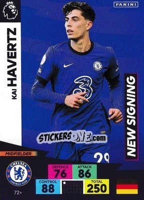 Sticker Kai Havertz - English Premier League 2020-2021. Adrenalyn XL n. PL-72 - Panini
