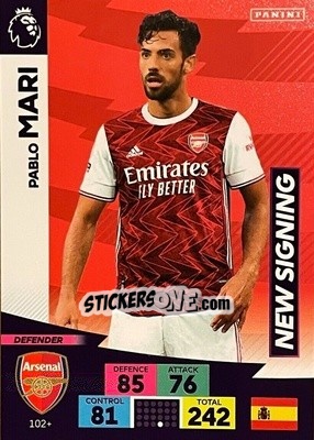 Sticker Pablo Mari - English Premier League 2020-2021. Adrenalyn XL n. PL-102 - Panini