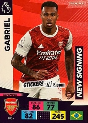 Sticker Gabriel - English Premier League 2020-2021. Adrenalyn XL n. PL-103 - Panini