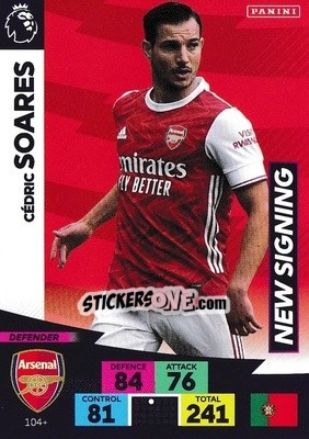 Sticker Cédric Soares - English Premier League 2020-2021. Adrenalyn XL n. PL-104 - Panini
