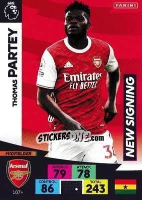 Sticker Thomas Partey - English Premier League 2020-2021. Adrenalyn XL n. PL-107 - Panini