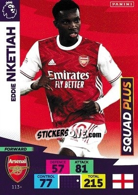 Sticker Eddie Nketiah - English Premier League 2020-2021. Adrenalyn XL n. PL-113 - Panini