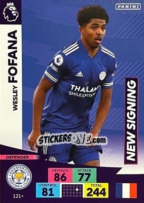 Sticker Wesley Fofana - English Premier League 2020-2021. Adrenalyn XL - Panini