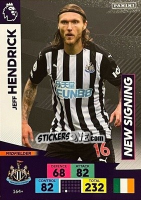 Sticker Jeff Hendrick - English Premier League 2020-2021. Adrenalyn XL n. PL-164 - Panini