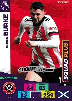 Figurina Oliver Burke - English Premier League 2020-2021. Adrenalyn XL - Panini