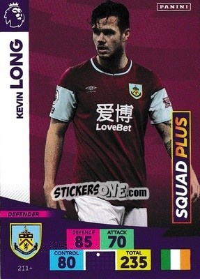 Sticker Kevin Long - English Premier League 2020-2021. Adrenalyn XL n. PL-211 - Panini