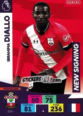 Figurina Ibrahima Diallo - English Premier League 2020-2021. Adrenalyn XL n. PL-233 - Panini