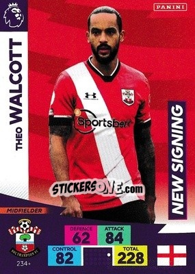 Sticker Theo Walcott - English Premier League 2020-2021. Adrenalyn XL n. PL-234 - Panini