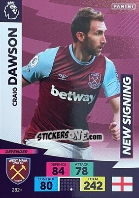 Sticker Craig Dawson - English Premier League 2020-2021. Adrenalyn XL n. PL-282 - Panini