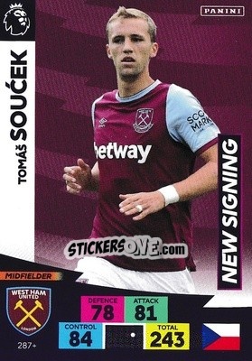 Sticker Tomas Soucek - English Premier League 2020-2021. Adrenalyn XL n. PL-287 - Panini