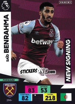 Sticker Saïd Benrahma - English Premier League 2020-2021. Adrenalyn XL n. PL-294 - Panini
