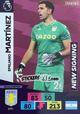 Sticker Emiliano Martínez - English Premier League 2020-2021. Adrenalyn XL n. PL-299 - Panini