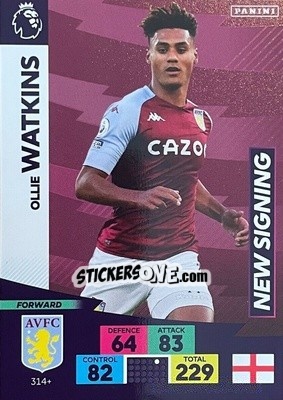 Sticker Ollie Watkins - English Premier League 2020-2021. Adrenalyn XL n. PL-314 - Panini