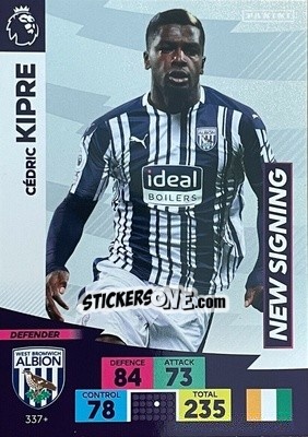 Figurina Cédric Kipré - English Premier League 2020-2021. Adrenalyn XL - Panini