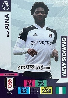 Sticker Ola Aina - English Premier League 2020-2021. Adrenalyn XL n. PL-357 - Panini