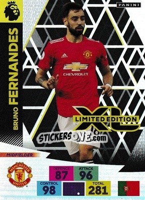 Figurina Bruno Fernandes - English Premier League 2020-2021. Adrenalyn XL - Panini