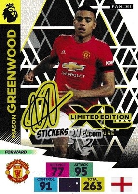 Sticker Mason Greenwood - English Premier League 2020-2021. Adrenalyn XL n. LE-MGR - Panini