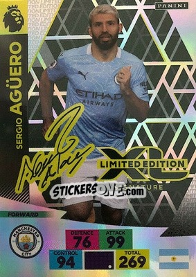 Sticker Sergio Agüero - English Premier League 2020-2021. Adrenalyn XL n. LE-SAG - Panini