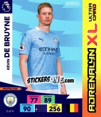 Sticker Kevin De Bruyne - English Premier League 2020-2021. Adrenalyn XL n. XL-KDB - Panini