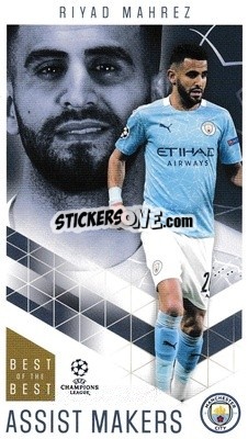 Sticker Riyad Mahrez - UEFA Champions League 2020-2021. Best of the best n. 38 - Topps