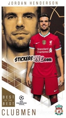 Sticker Jordan Henderson - UEFA Champions League 2020-2021. Best of the best n. 76 - Topps