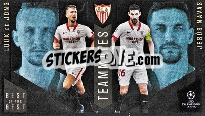 Sticker Luuk de Jong / Jesus Navas - UEFA Champions League 2020-2021. Best of the best n. 150 - Topps