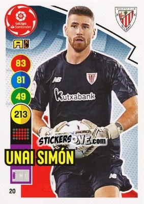 Sticker Unai Simón - Liga Santander 2020-2021. Adrenalyn XL n. 20 - Panini