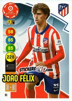 Sticker Joao Félix - Liga Santander 2020-2021. Adrenalyn XL n. 51 - Panini