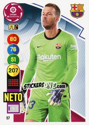 Sticker Neto - Liga Santander 2020-2021. Adrenalyn XL - Panini