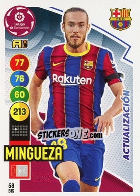 Figurina Mingueza - Liga Santander 2020-2021. Adrenalyn XL - Panini