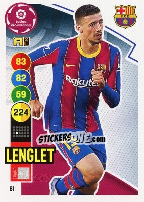 Sticker Lenglet - Liga Santander 2020-2021. Adrenalyn XL n. 61 - Panini
