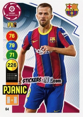 Sticker Pjanic - Liga Santander 2020-2021. Adrenalyn XL n. 64 - Panini