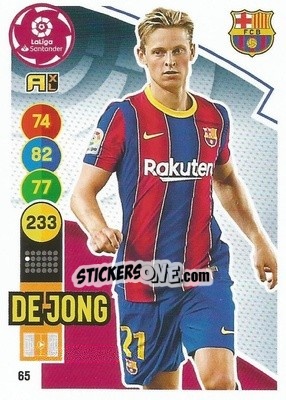Sticker De Jong - Liga Santander 2020-2021. Adrenalyn XL n. 65 - Panini