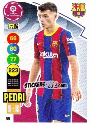 Sticker Pedri - Liga Santander 2020-2021. Adrenalyn XL n. 66 - Panini