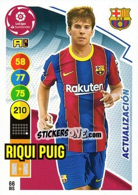 Sticker Riqui Puig - Liga Santander 2020-2021. Adrenalyn XL - Panini