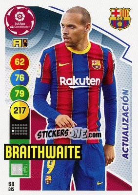 Sticker Braithwaite - Liga Santander 2020-2021. Adrenalyn XL n. 68bis - Panini