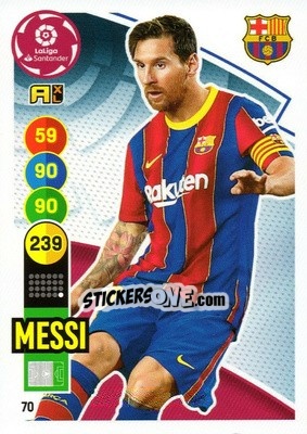 Sticker Messi - Liga Santander 2020-2021. Adrenalyn XL n. 70 - Panini