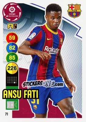 Cromo Ansu Fati - Liga Santander 2020-2021. Adrenalyn XL - Panini