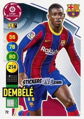 Sticker Dembelé - Liga Santander 2020-2021. Adrenalyn XL n. 72 - Panini