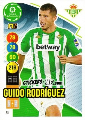 Sticker Guido Rodríguez - Liga Santander 2020-2021. Adrenalyn XL n. 81 - Panini