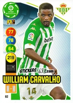 Figurina Willian Carvalho - Liga Santander 2020-2021. Adrenalyn XL - Panini
