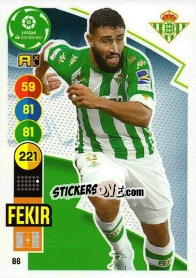 Sticker Fekir - Liga Santander 2020-2021. Adrenalyn XL n. 86 - Panini