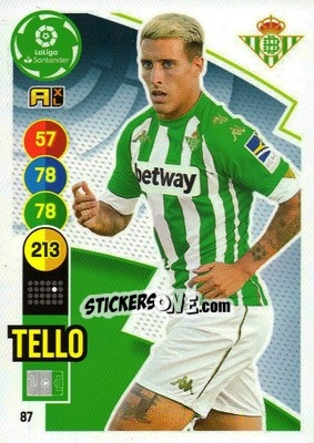 Cromo Tello - Liga Santander 2020-2021. Adrenalyn XL - Panini