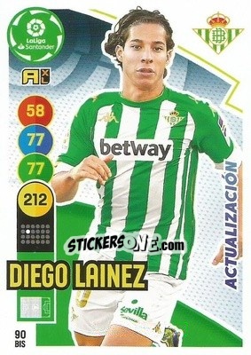 Sticker Diego Lainez - Liga Santander 2020-2021. Adrenalyn XL n. 90bis - Panini