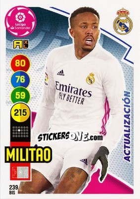 Sticker Militao - Liga Santander 2020-2021. Adrenalyn XL n. 239bis - Panini