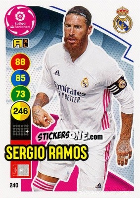 Sticker Sergio Ramos - Liga Santander 2020-2021. Adrenalyn XL n. 240 - Panini