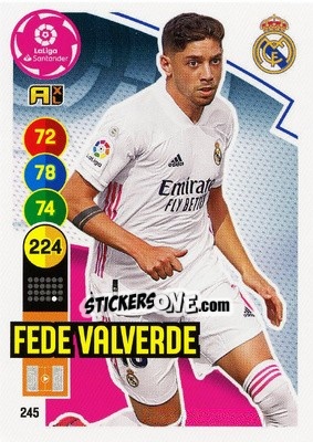 Sticker Fede Valverde - Liga Santander 2020-2021. Adrenalyn XL - Panini